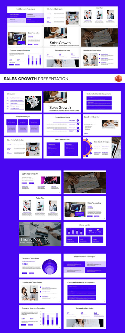 销售增长PPT模板 (PPTX)