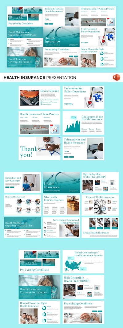 医疗保险PPT模板 (PPTX)