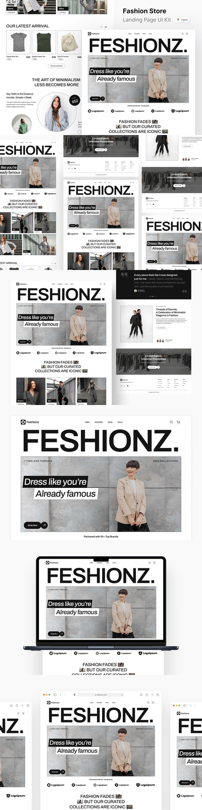 时装商店着陆页网页模板 (FIG)