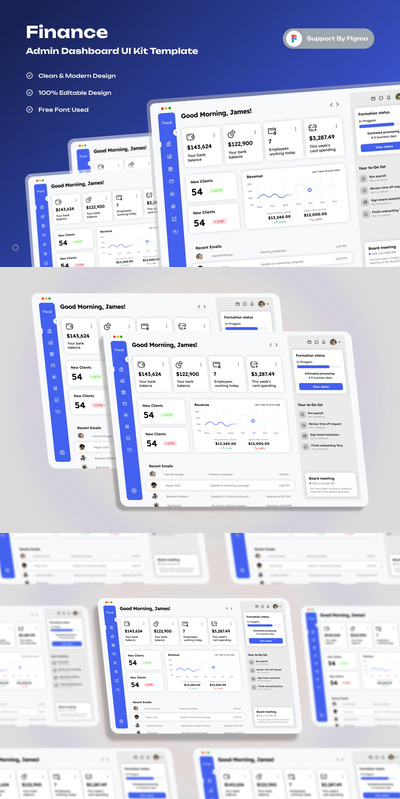 财务管理仪表板网页模板 (FIG)