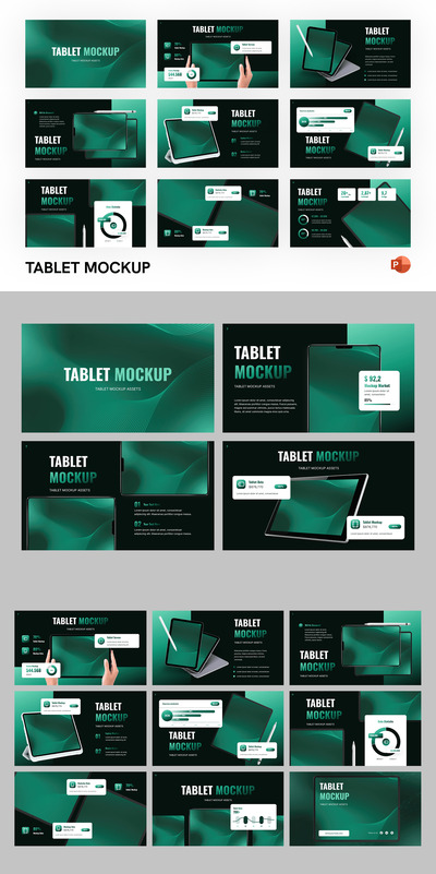 平板电脑模型PPT模板 (PPTX)