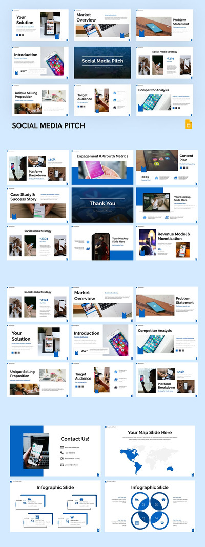 社交媒体音调PPT模板 (PPTX)