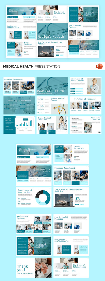 医疗健康PPT模板 (PPTX)