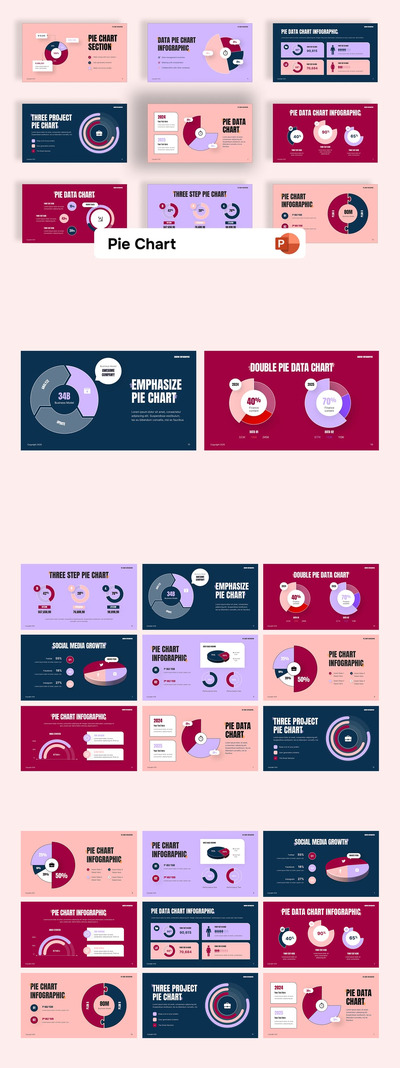 饼图PPT模板 (PPTX)