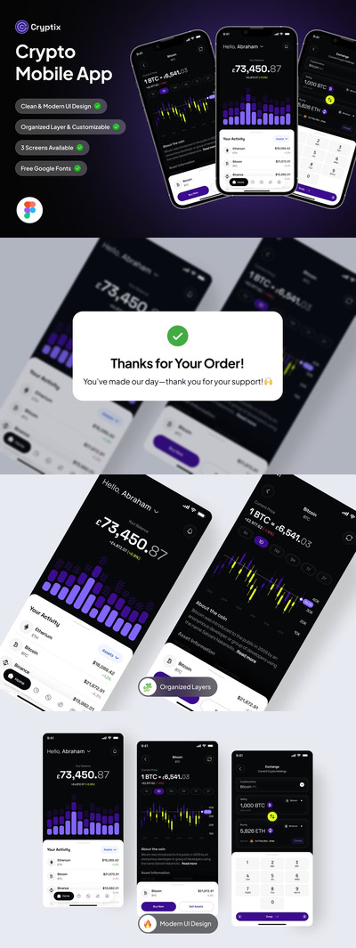 加密移动应用APP UI KIT (FIG)