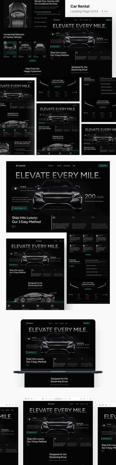 汽车租赁着陆页网页模板 (FIG)