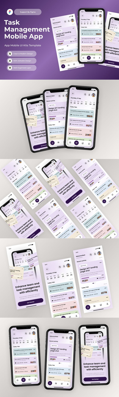 任务管理移动应用APP UI KIT (FIG)