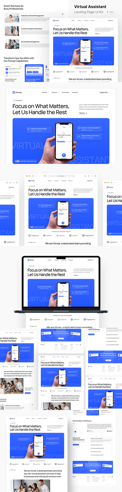 虚拟助理着陆页网页模板 (FIG)