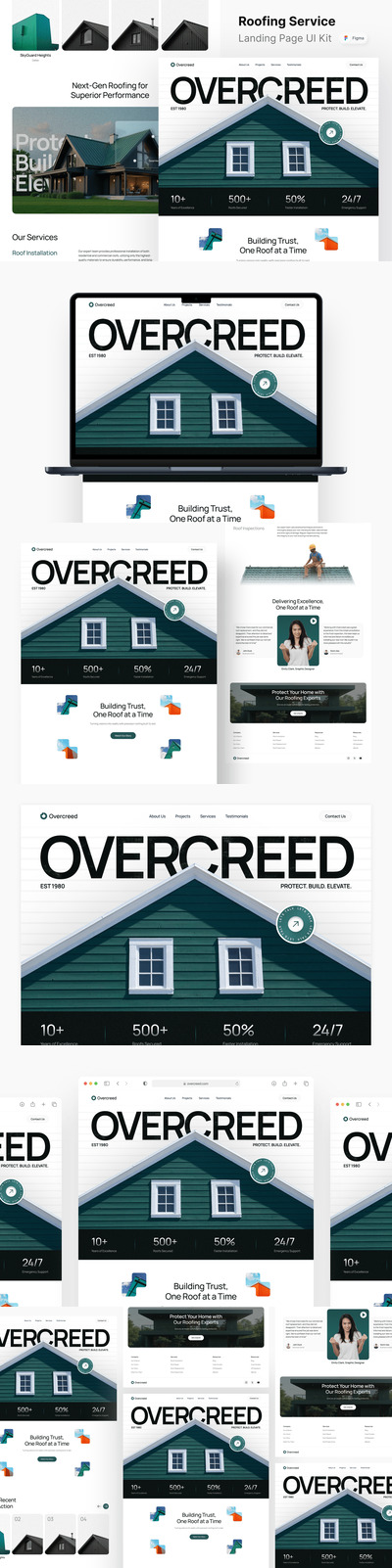 屋面服务着陆页网页模板 (FIG)