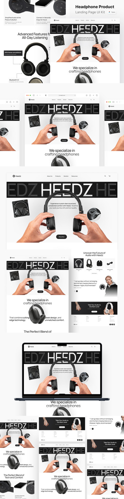耳机产品着陆页网页模板 (FIG)