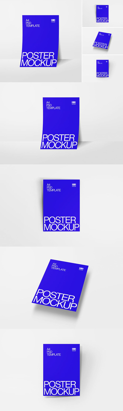 A4海报模型样机 (PSD)