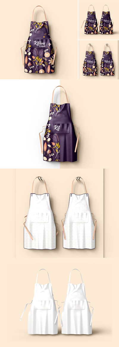 厨房围裙样机套装样机 (PSD)