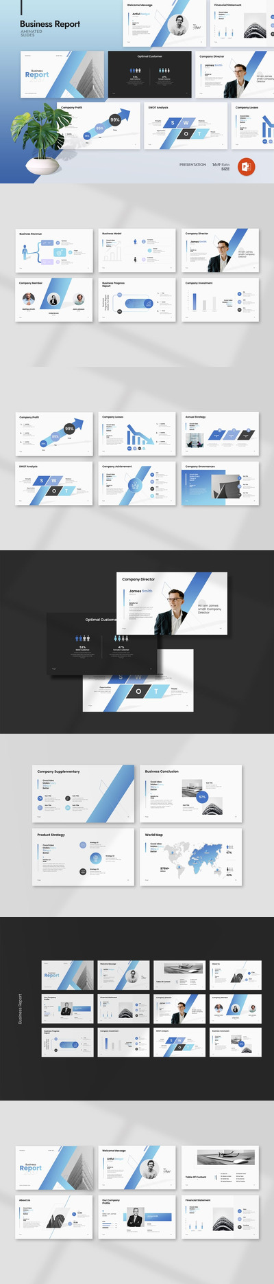 业务报告演示模板PPT模板 (PPTX)