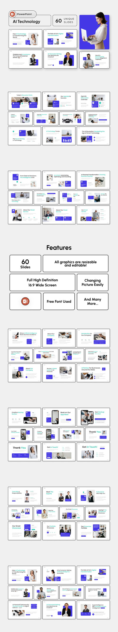 人工智能技术PPT模板 (PPTX)
