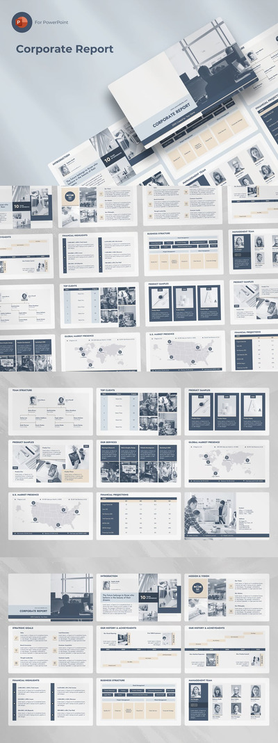 公司报告PPT模板 (PPTX)