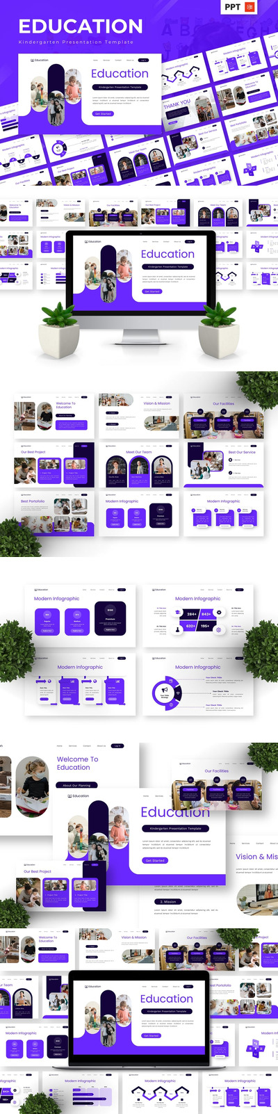 幼儿园介绍PPT模板 (PPTX)