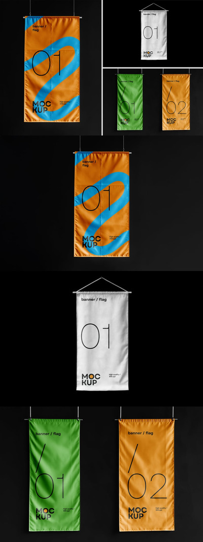 垂直横幅广告模型样机 (PSD)