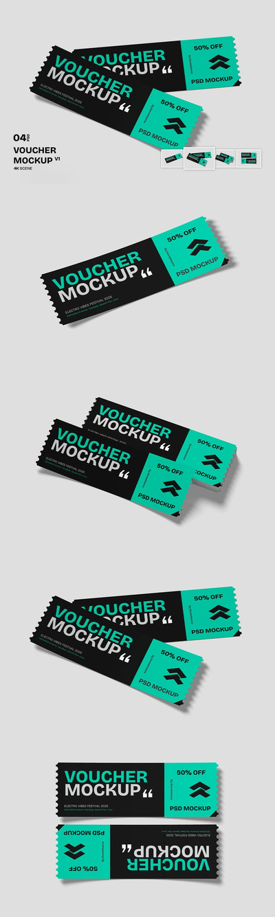 门票凭证卷01-模型样机 (PSD)