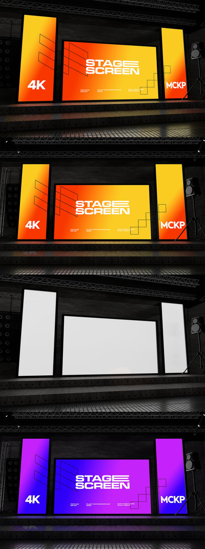 LED屏幕舞台模型样机 (PSD)