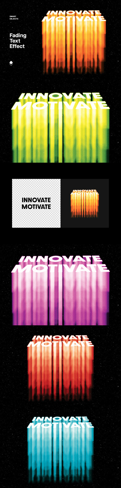 褪色的文本效果 (PSD)