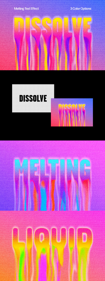 明亮的熔化文本效果 (PSD)