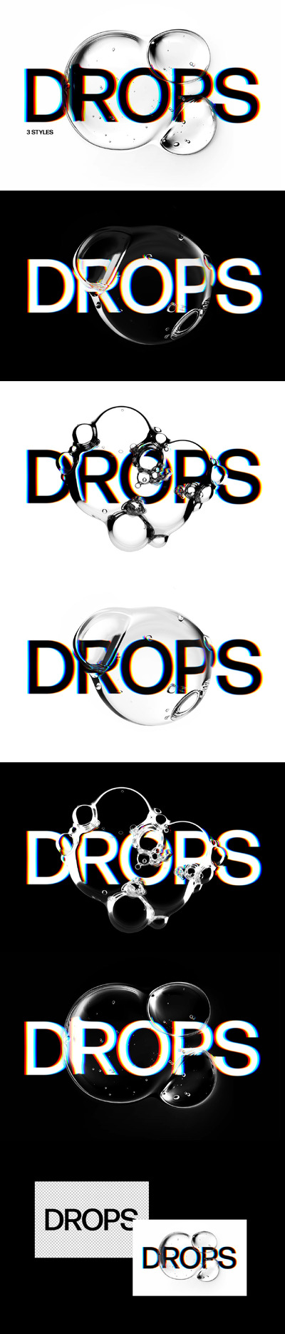 水滴文字效果 (PSD)