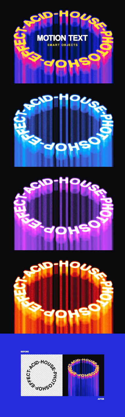 圆酸熔化文本效果 (PSD)