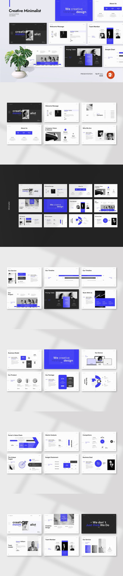 创意极简主义演示模板PPT模板