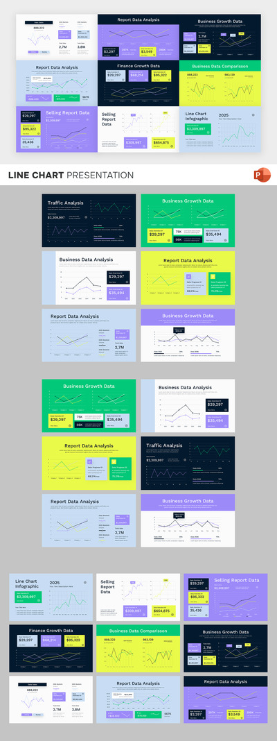 线图图表PPT模板
