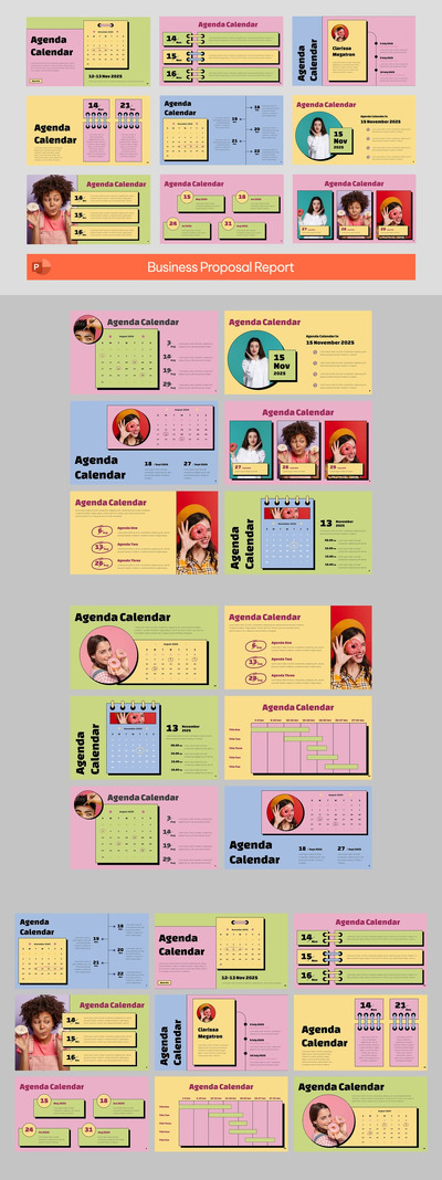 议程日历PPT模板