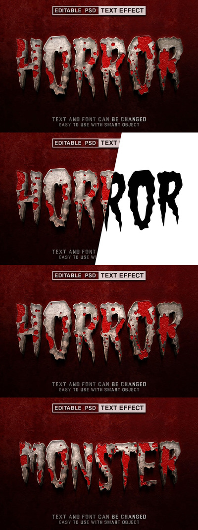 恐怖可编辑文字效果 (PSD)