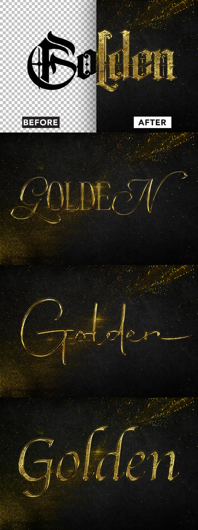 黄金文字效果 (PSD)