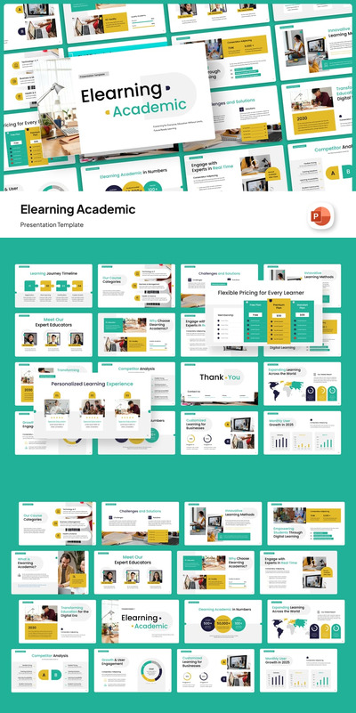 电子学习学术PPT模板