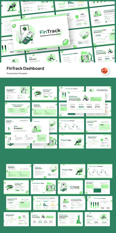 金融仪表板演示PPT模板