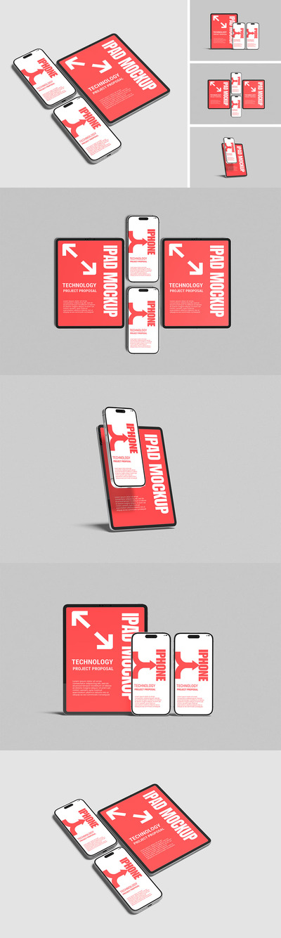 iPad和iPhone模型样机 (PSD,PDF)