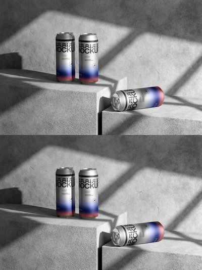 真实的的饮料可以模型样机 (PSD)