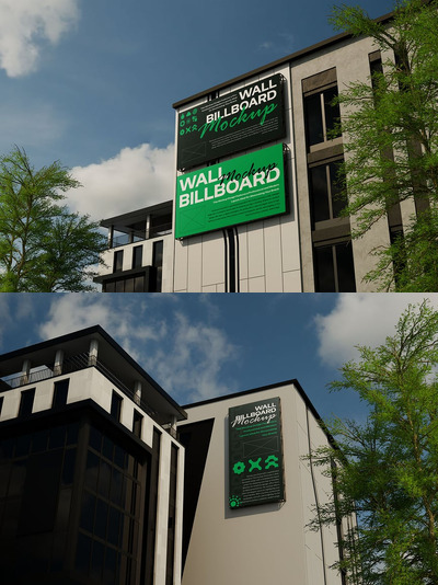 大型广告牌建筑模型样机 (PSD)