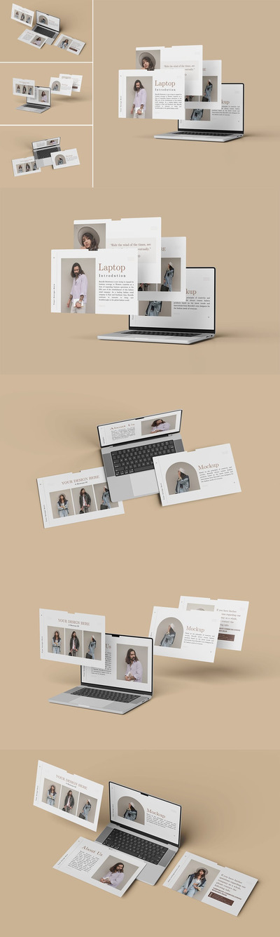 笔记本电脑屏幕 /网站模型样机 (PSD,PDF)