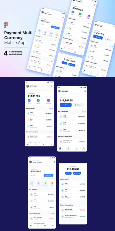 支付&付款多货币移动应用APP UI KIT (FIG)