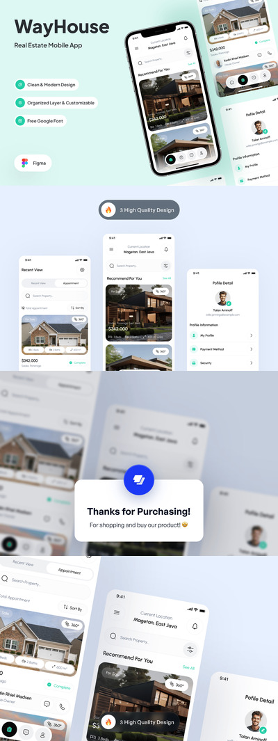 家庭房产列表应用APP UI KIT (FIG)