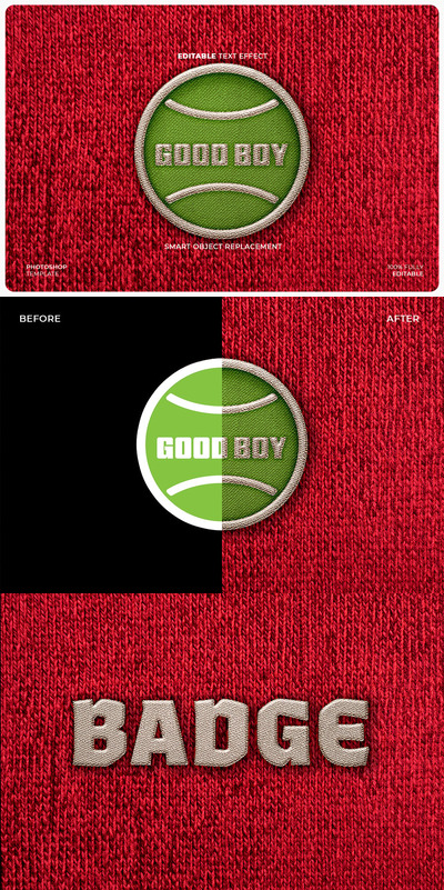 刺绣徽章LOGO模型样机 (PSD)