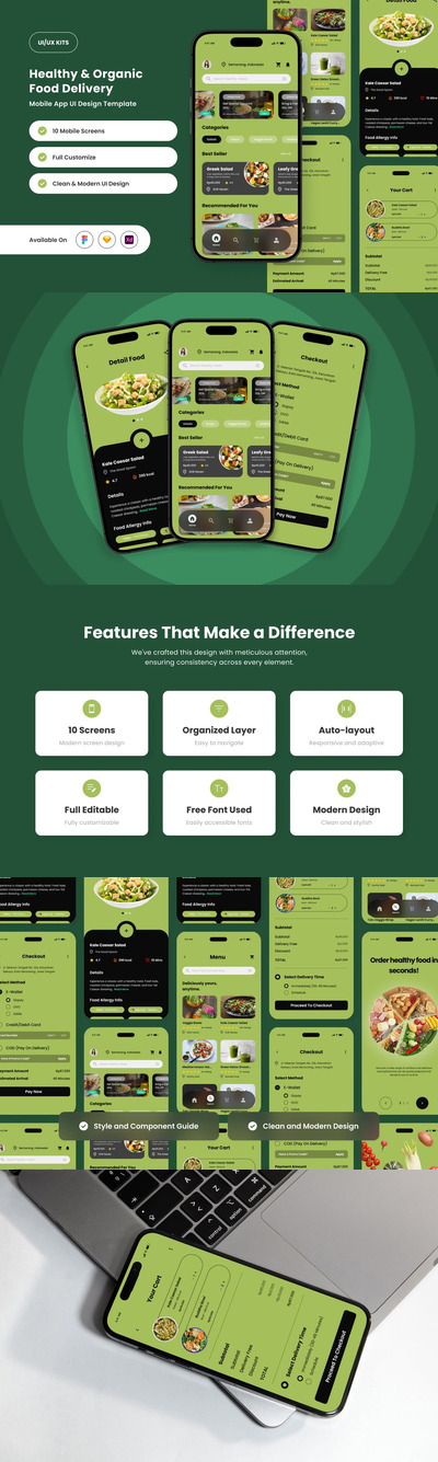 食品外卖派送应用APP UI KIT (FIG,SKETCH,XD)