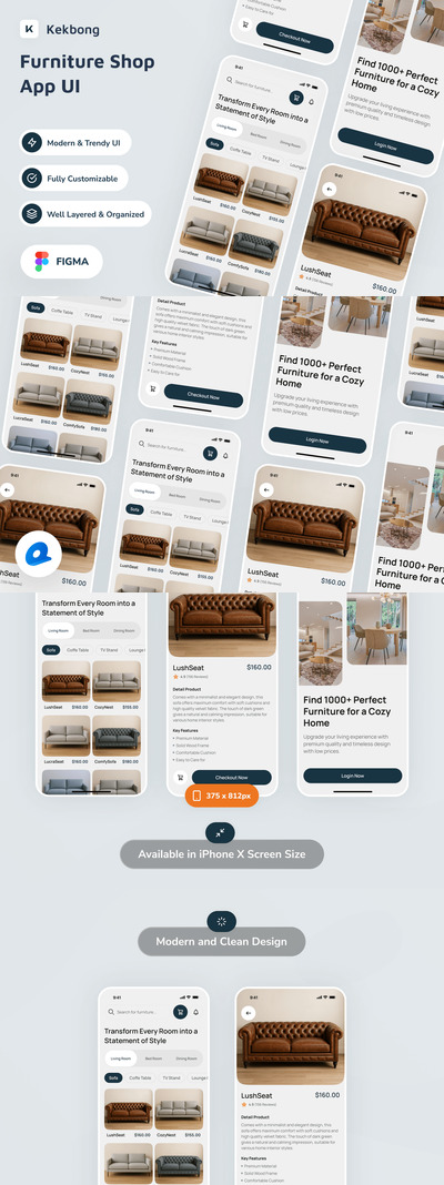 家具商店应用APP UI KIT (FIG)