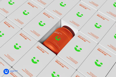 塑料瓶带有盒子模型样机 (PSD)