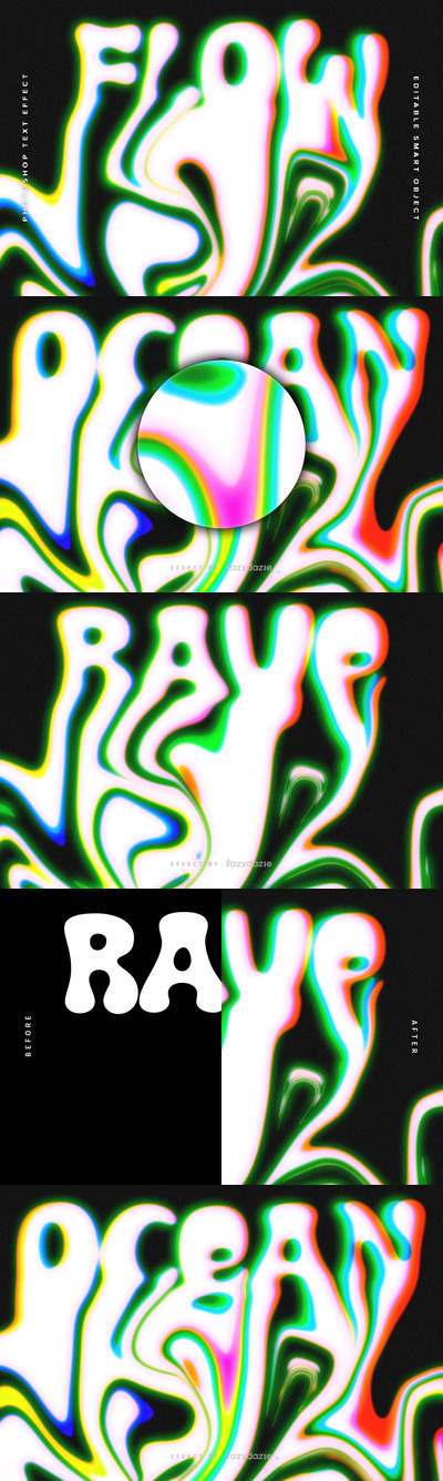 熔化的发光PSD文本效果 (PSD)