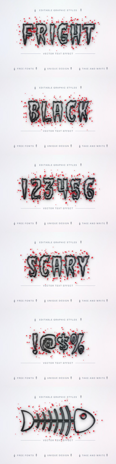 涂鸦风可编辑的文字效果，字体样式 (AI,EPS)