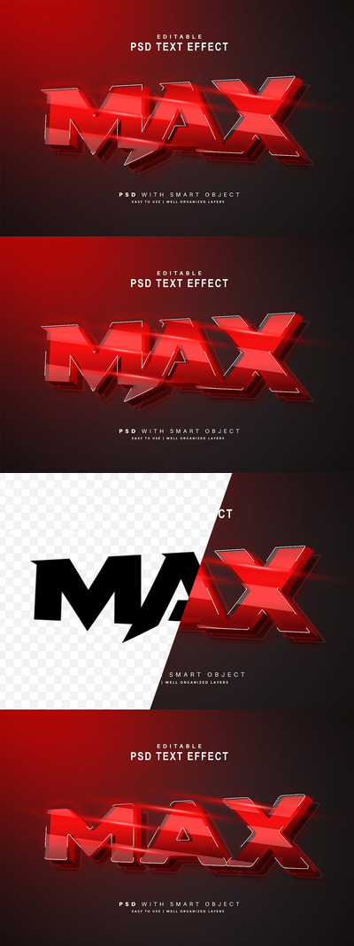 海报风格最大红色文字效果 (PSD)