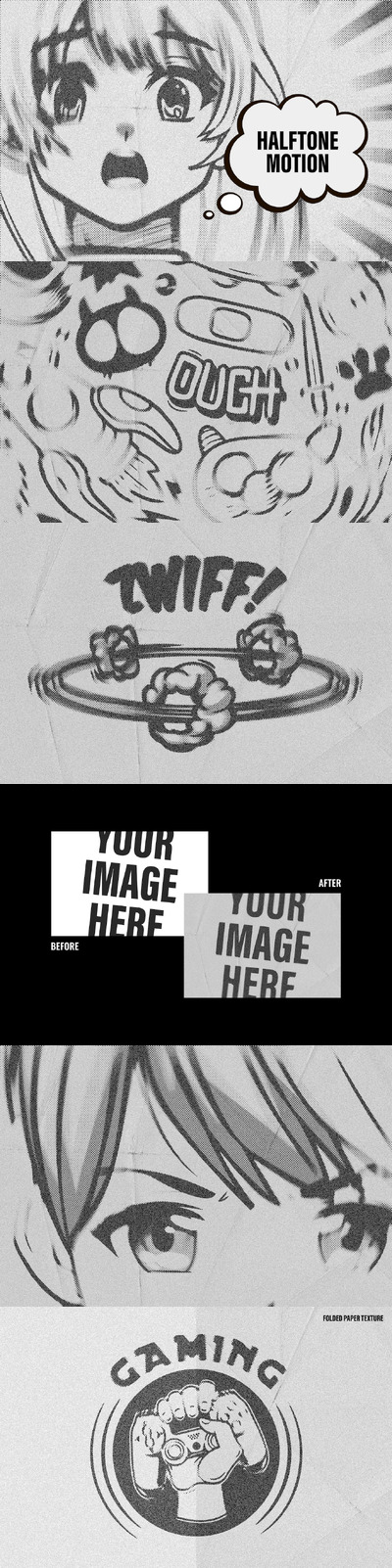 漫画风格运动效应样式 (PSD)