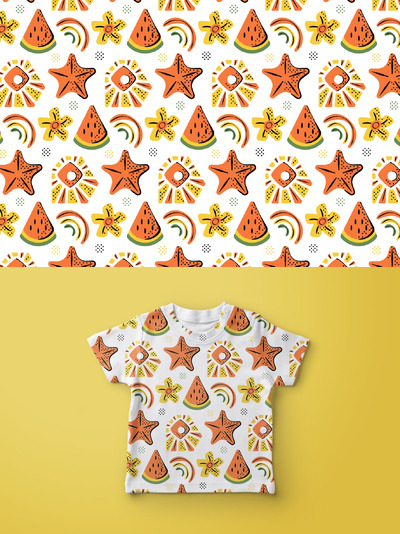 夏季氛围图案背景 (AI,EPS)