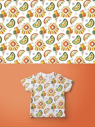 冰淇淋和柠檬无缝图案 (AI,EPS)